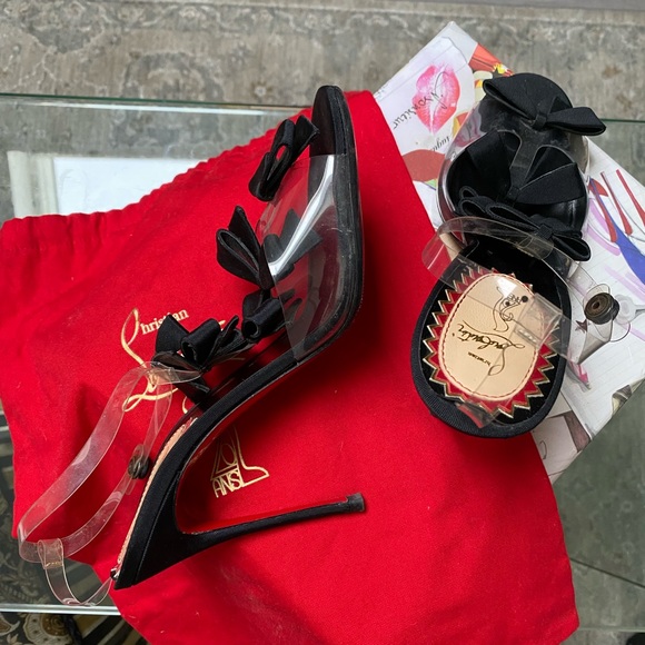 20th Anniversary Christian Louboutin Bow Bow 100mm PVC 40EU - Picture 8 of 12